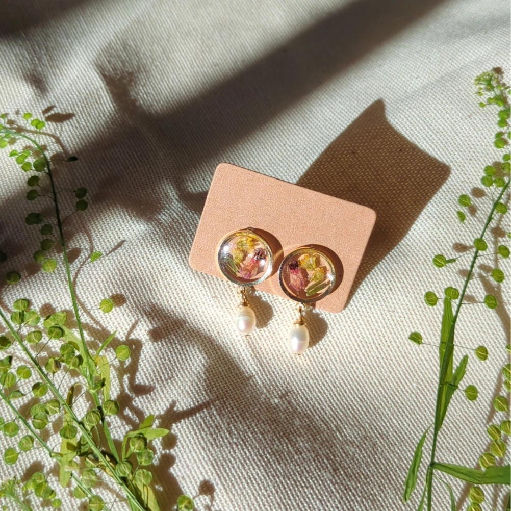 Custom Preserved Flower Earrings